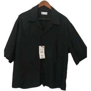 Zara Men Button Down Short Sleeve NEW WITH TAGS‎ Size XL LENGTH 26' #454C